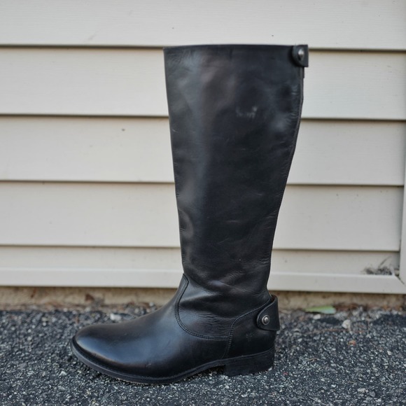 Frye Black Tall Leather Boots - Picture 3 of 10